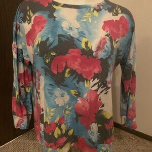 Floral Long Sleeve Top - Multicolor